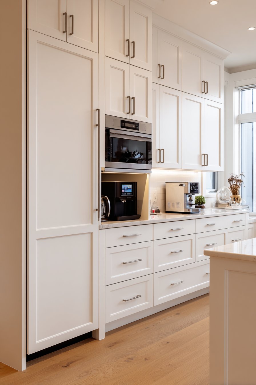 The Organized Storage Wall with Hidden Appliance Command Center