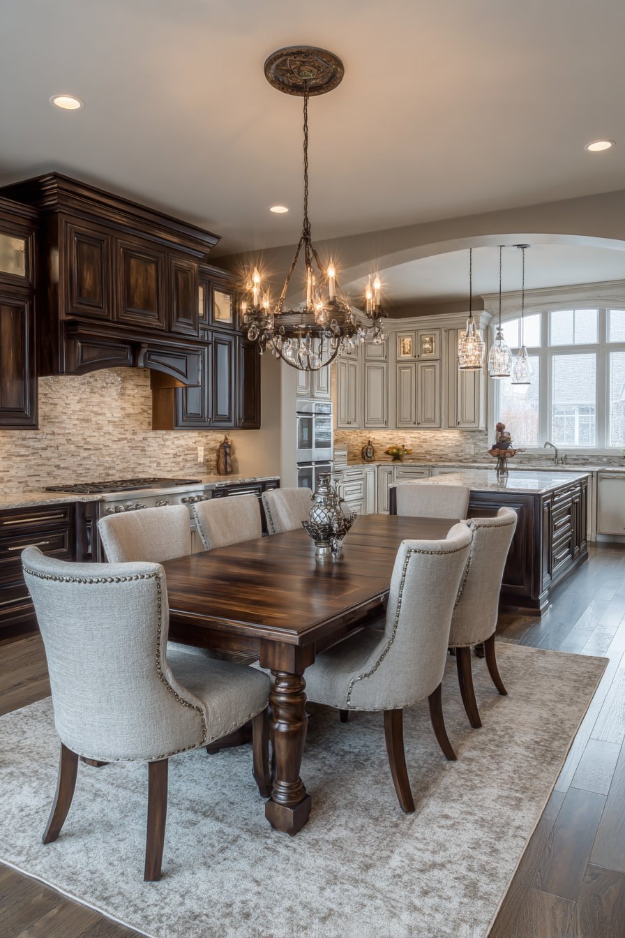Classic Dining Area with Seamless Kitchen Flow