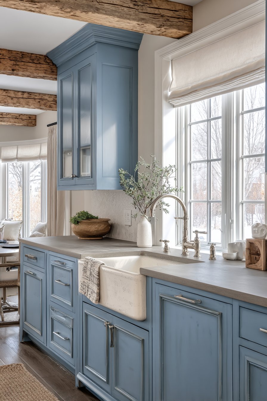 Sophisticated Wedgwood Blue Cabinetry