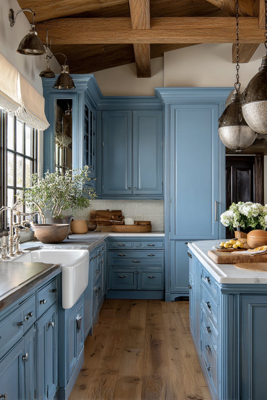 Sophisticated Wedgwood Blue Cabinetry