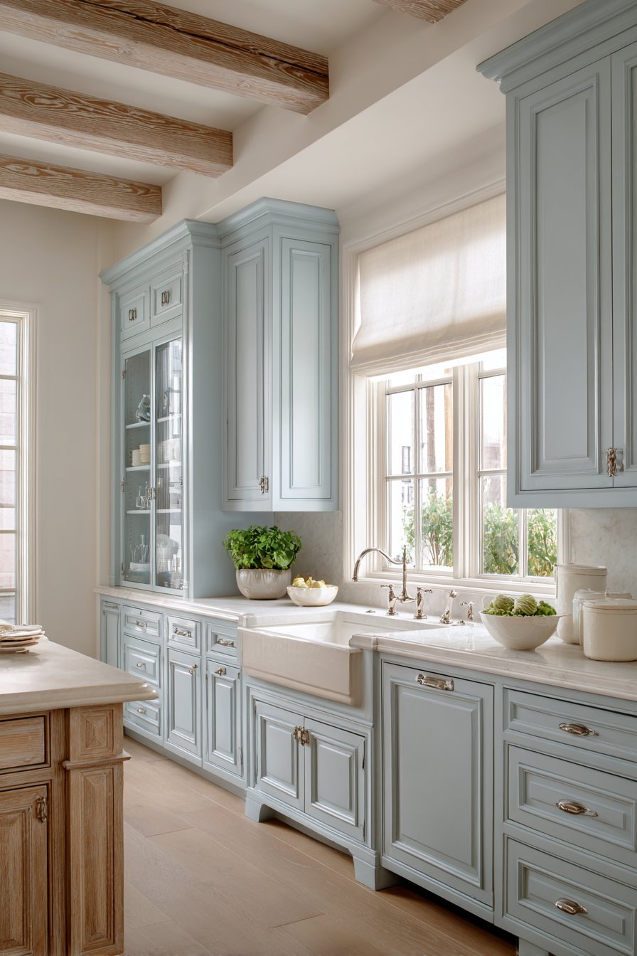 Sophisticated Wedgwood Blue Cabinetry