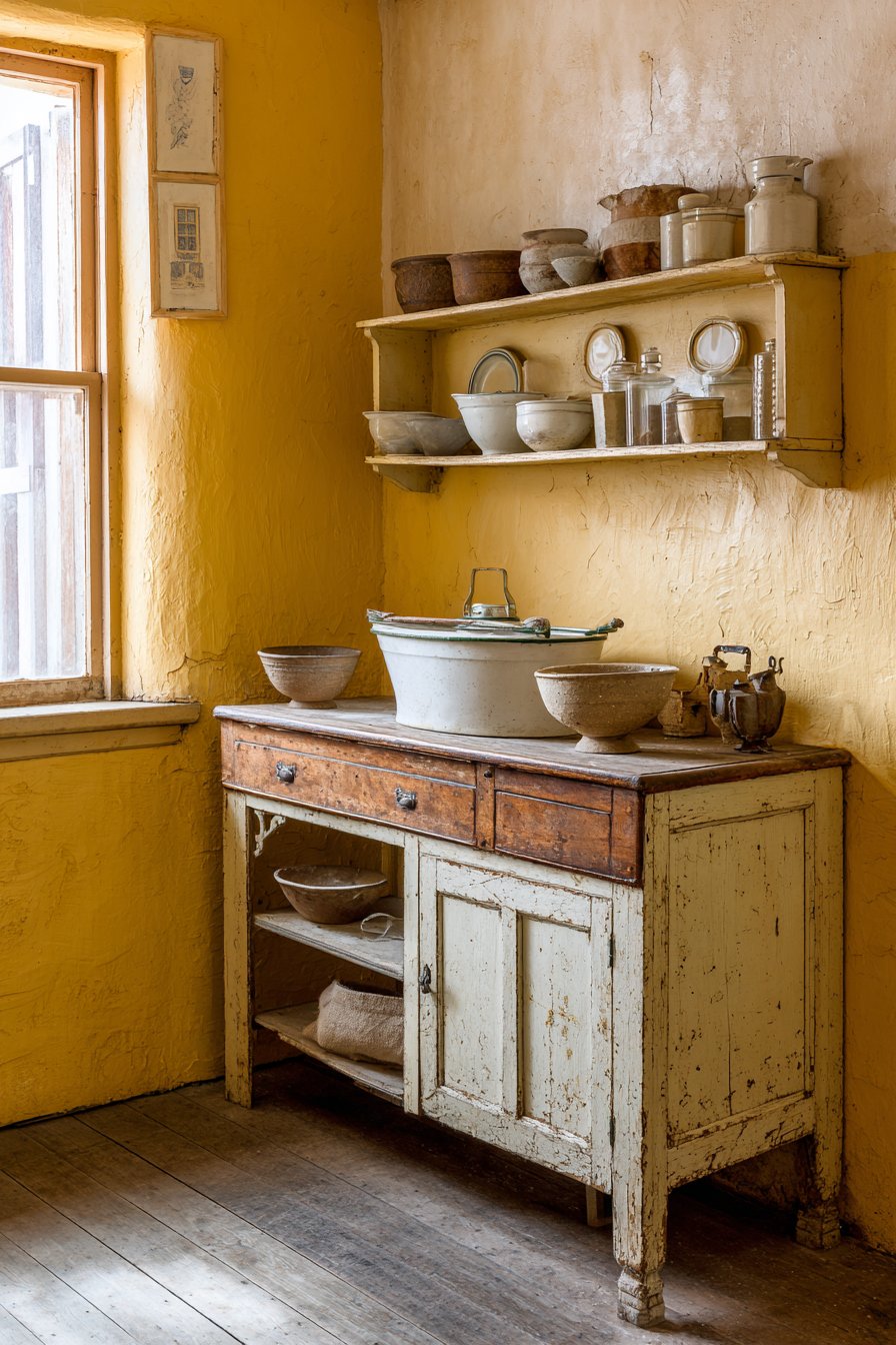 Vintage Hoosier Cabinet Focal Point