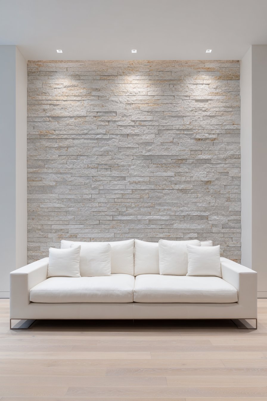 Stone Accent Wall as Singular Focus