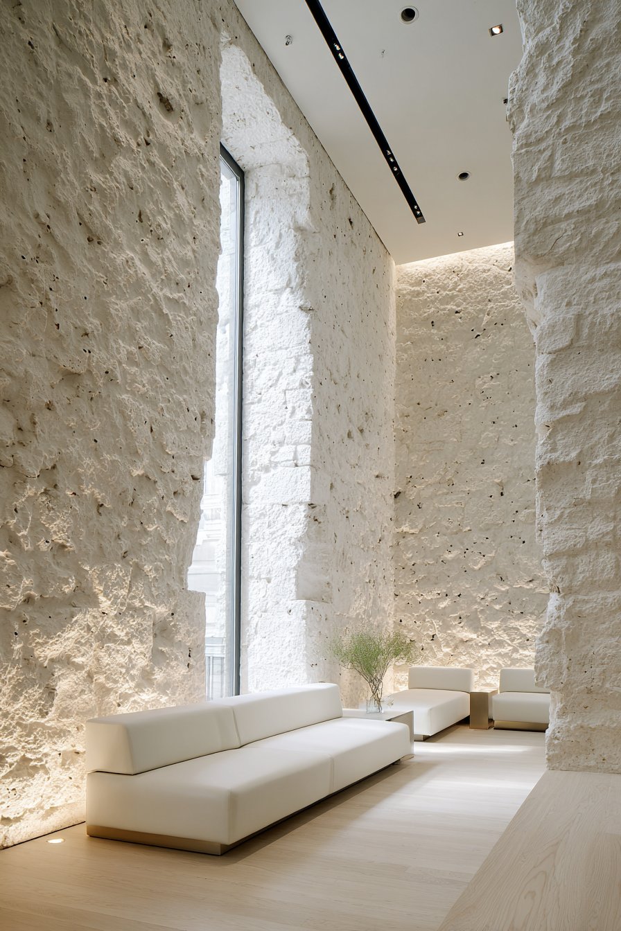 Stone Accent Wall as Singular Focus