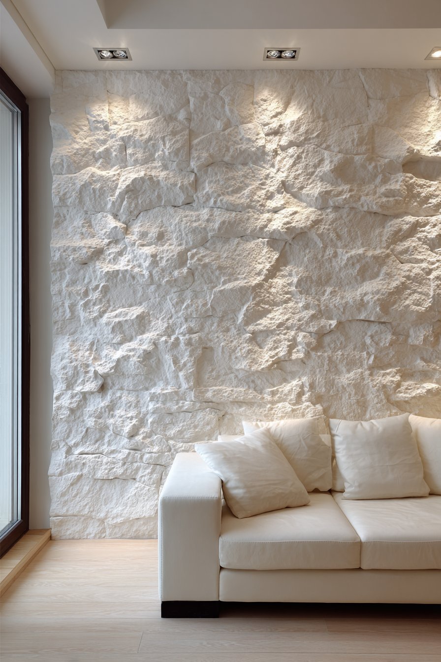 Stone Accent Wall as Singular Focus