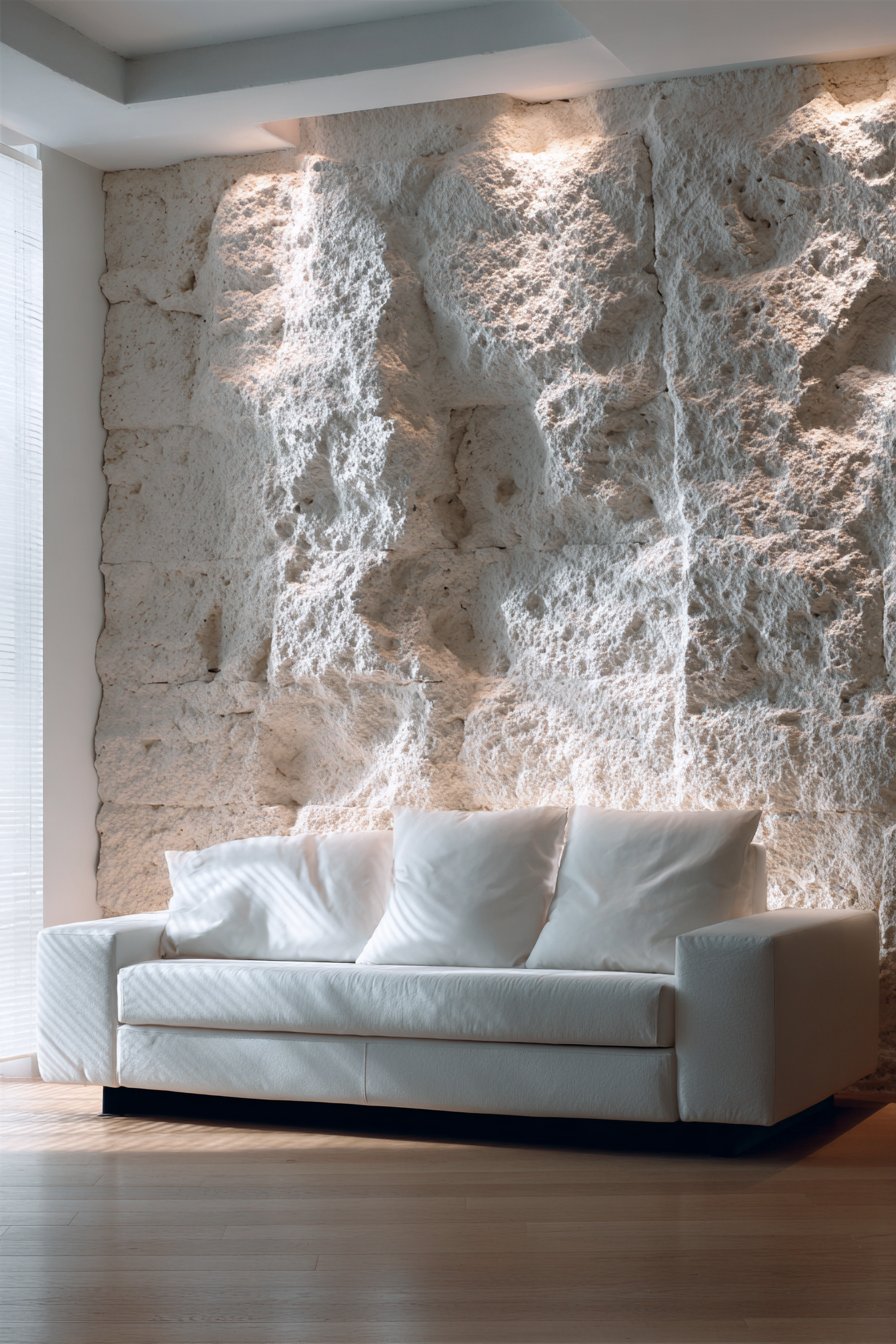 Stone Accent Wall as Singular Focus
