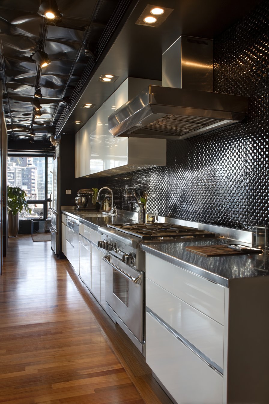 Textured Accent Wall with Industrial Sophistication