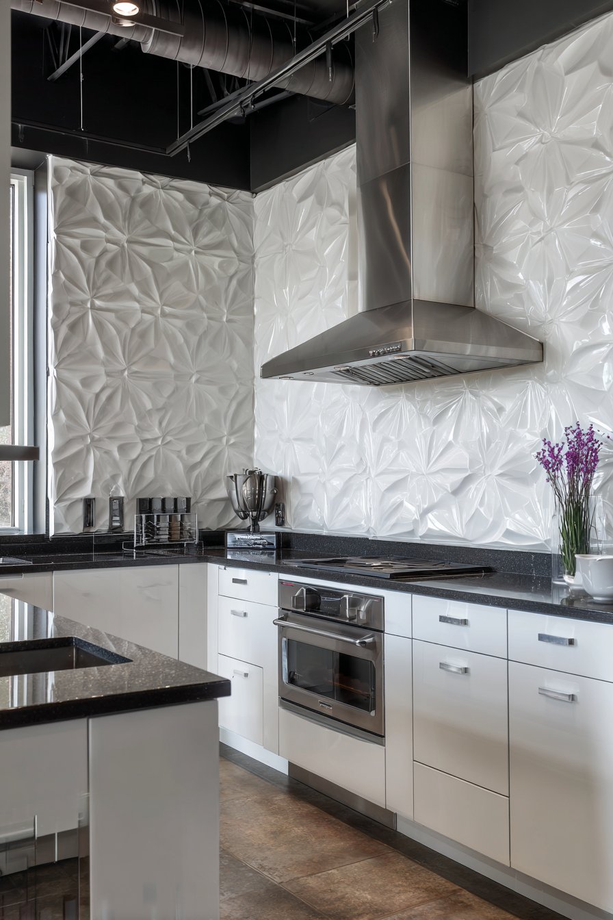 Textured Accent Wall with Industrial Sophistication