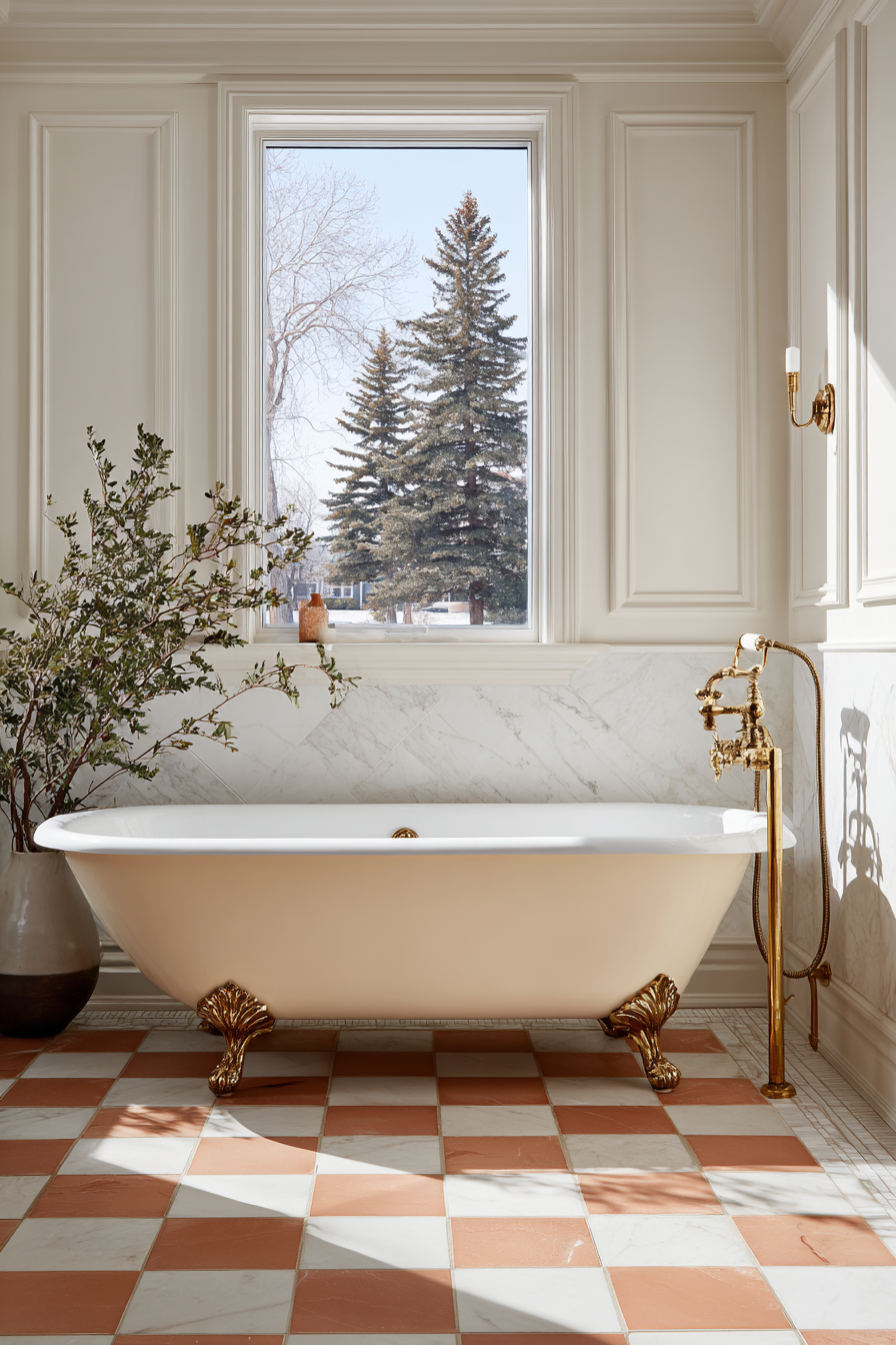 Classic Clawfoot Tub with Tongue-and-Groove Paneling