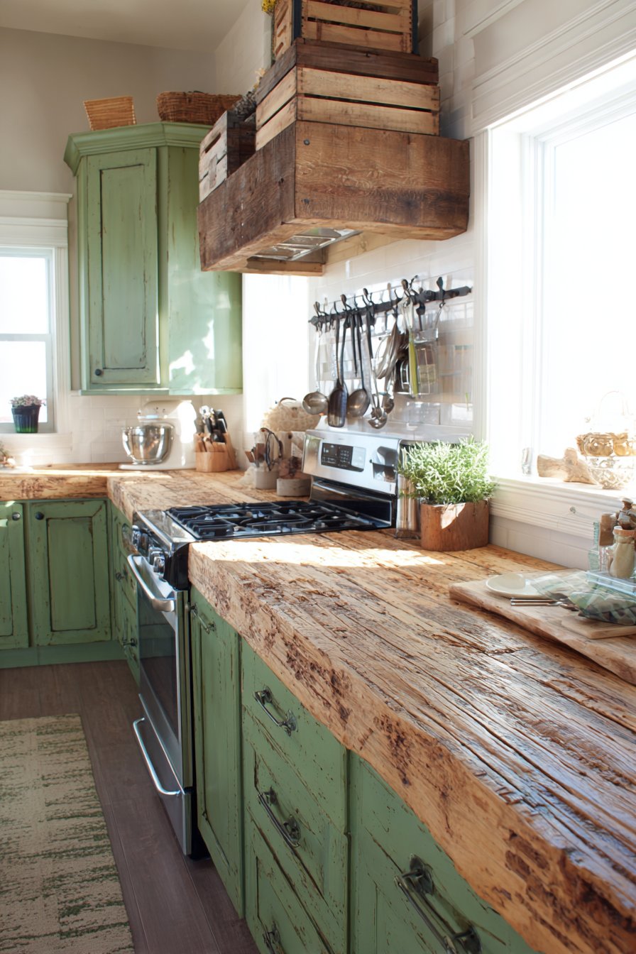 Rustic Sage with Reclaimed Barn Wood Authenticity