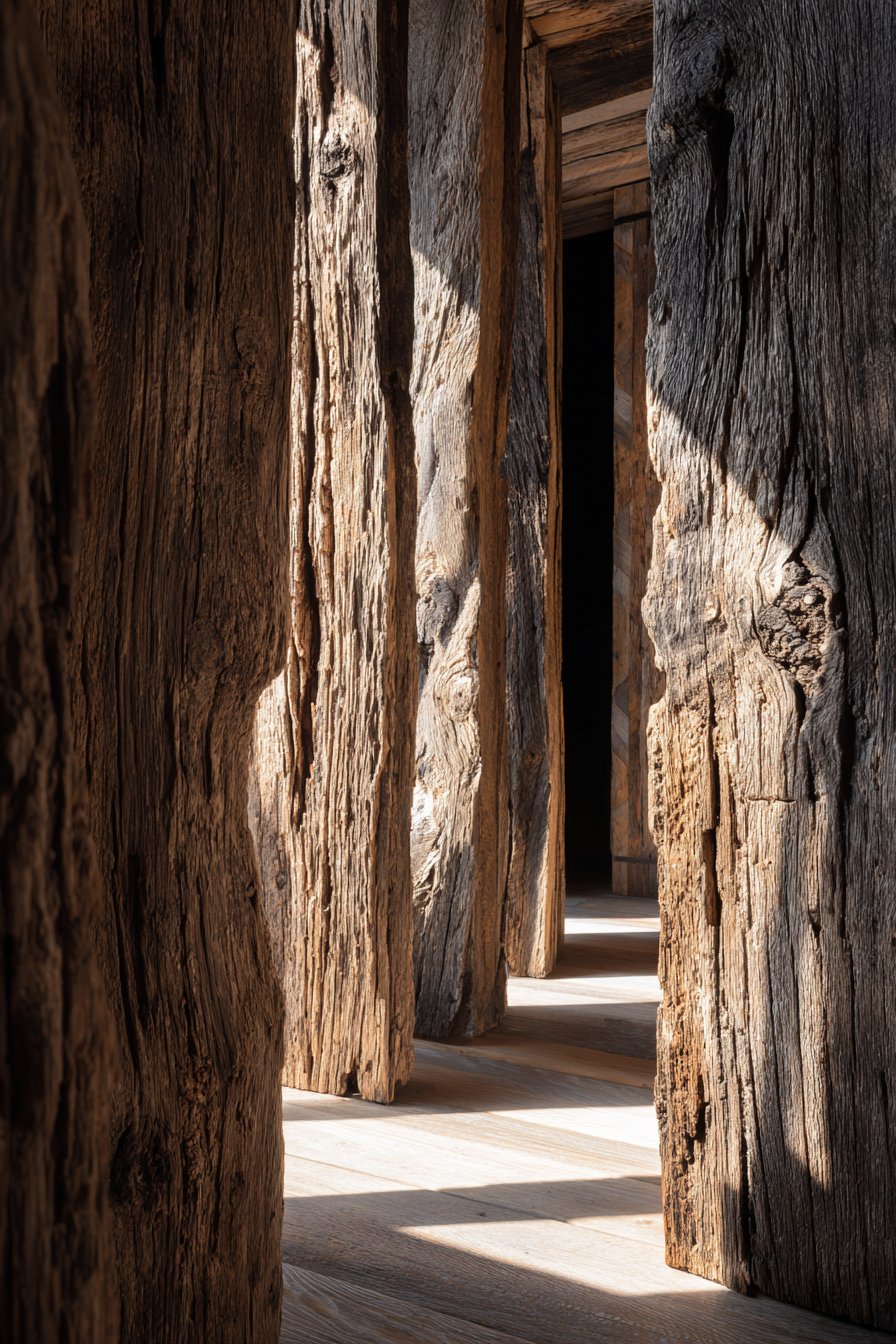 Reclaimed Barn Wood Vertical Partition: Rustic Character with Sustainable Style