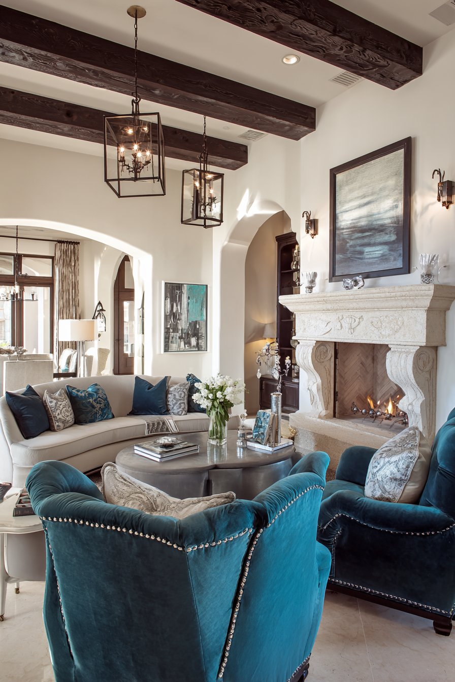 Classical Meets Contemporary: The Limestone Fireplace Fusion