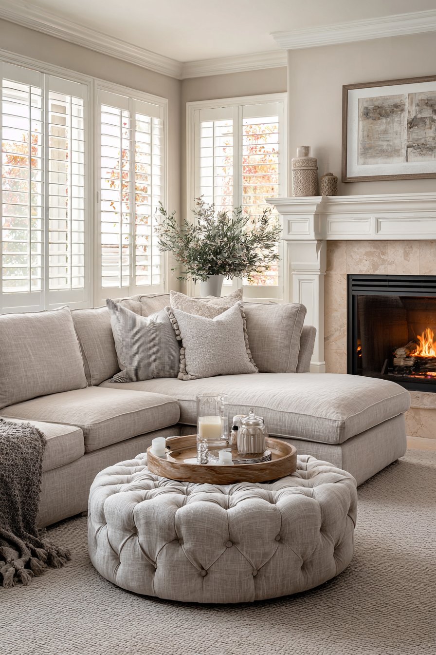 Transitional Balance with Fireplace Symmetry