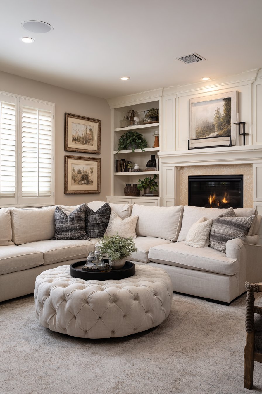 Transitional Balance with Fireplace Symmetry