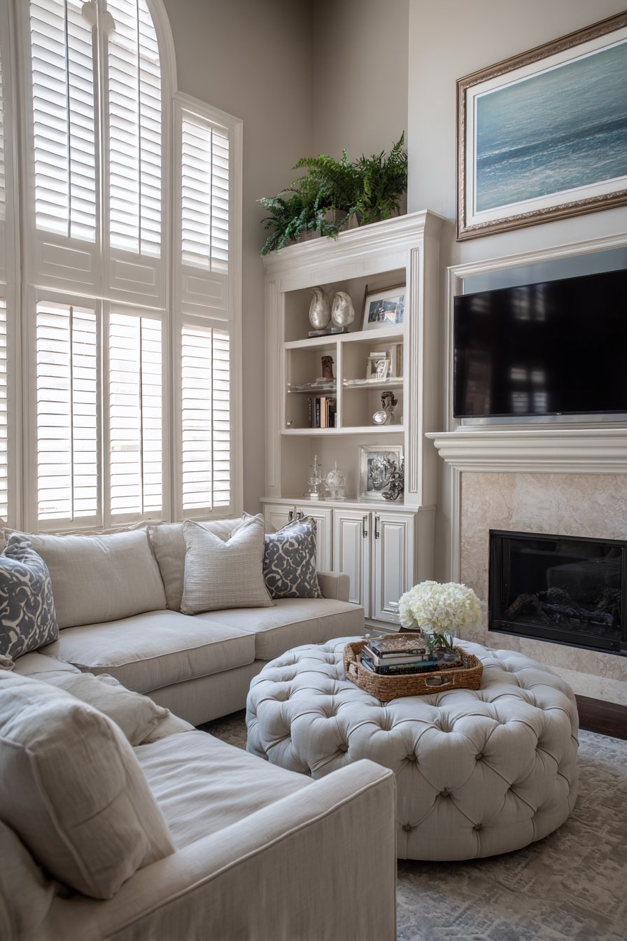 Transitional Balance with Fireplace Symmetry