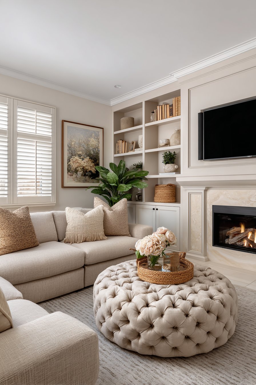 Transitional Balance with Fireplace Symmetry