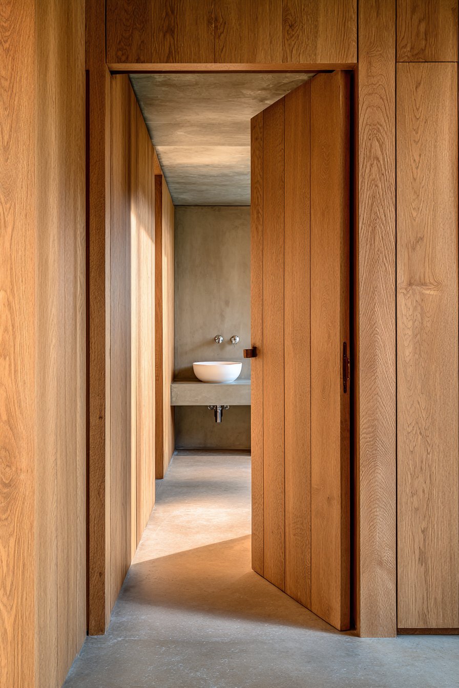 The Natural Material Showcase: Wood Grain and Concrete Harmony