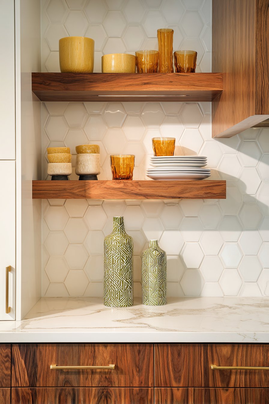 Mid-Century Modern Revival with Teak Wood Shelves