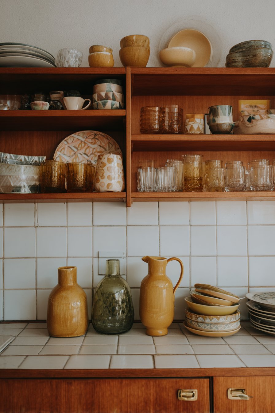 Mid-Century Modern Revival with Teak Wood Shelves