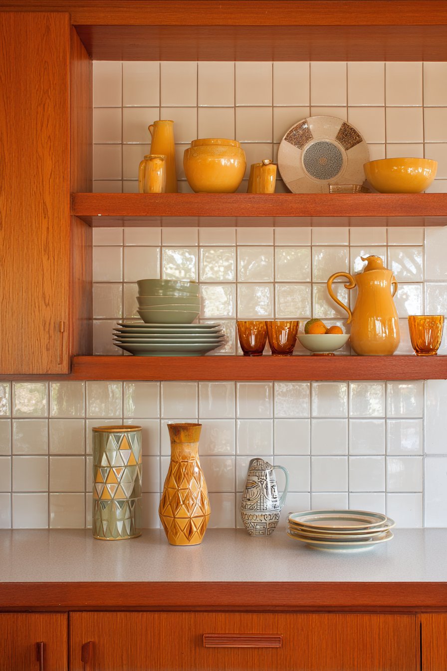 Mid-Century Modern Revival with Teak Wood Shelves