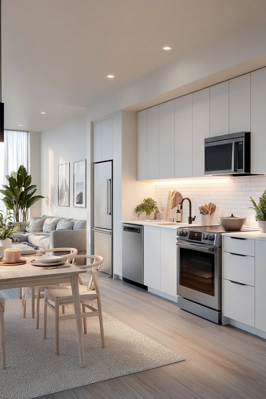 Ultra-Efficient Apartment Kitchen with Space-Saving Innovation