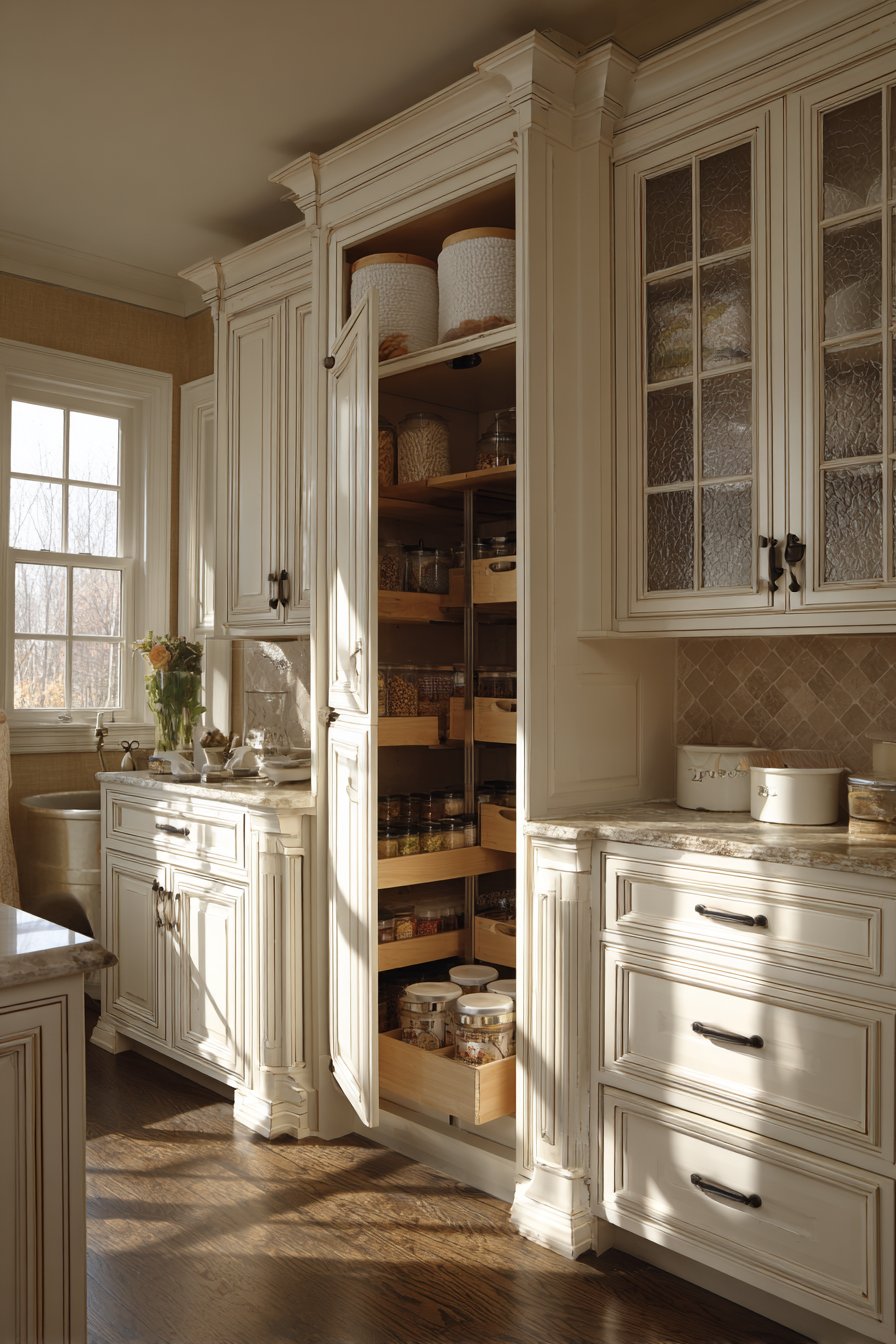 Practical Storage Solutions with Floor-to-Ceiling Pantry Cabinet