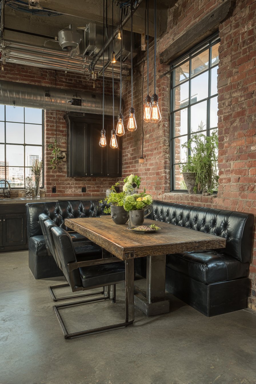 Industrial Urban Black Leather and Steel