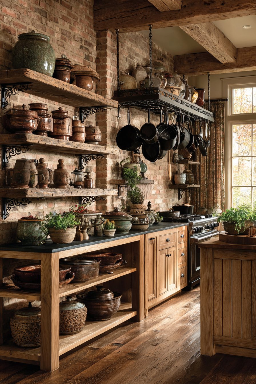 Brick Accent Wall Cooking Zone