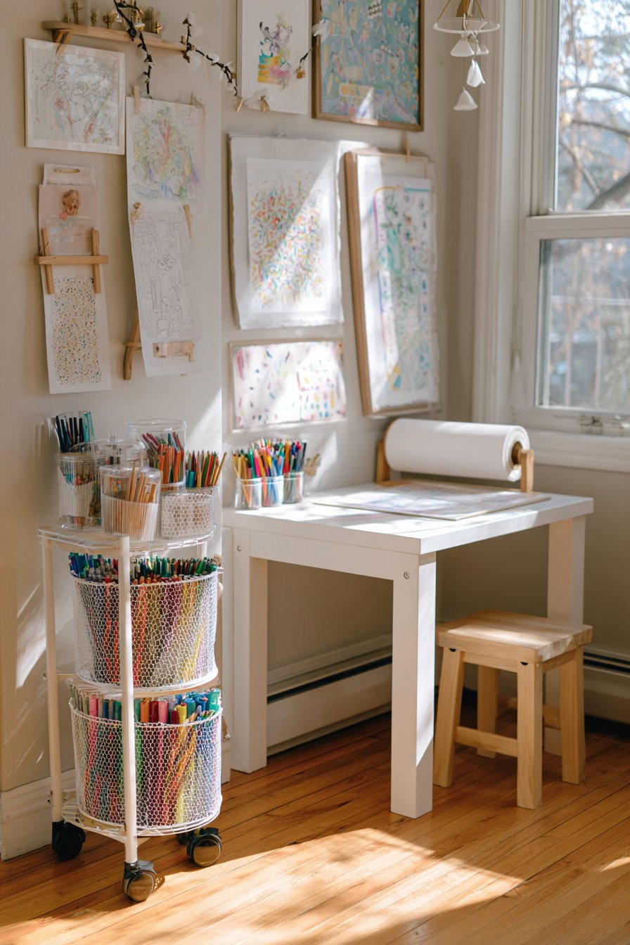 Creative Art Station with Organized Supply Storage
