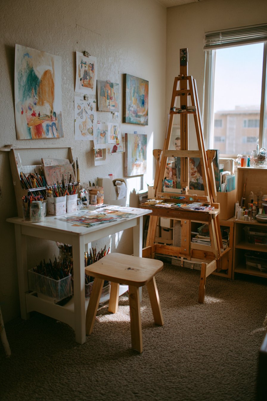 Creative Art Station with Organized Supply Storage