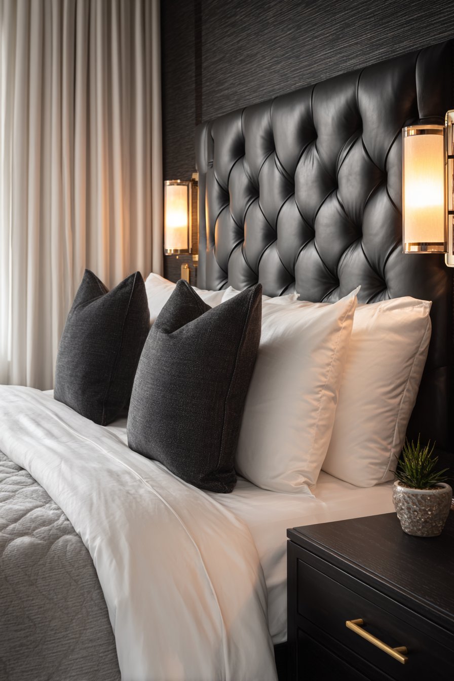 Sophisticated Tufted Leather Elegance