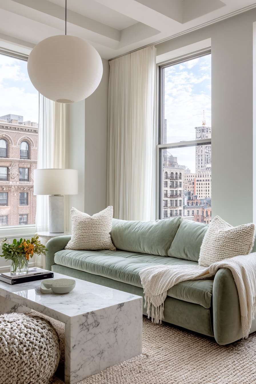Luxurious Mint Velvet Centerpiece Living Room