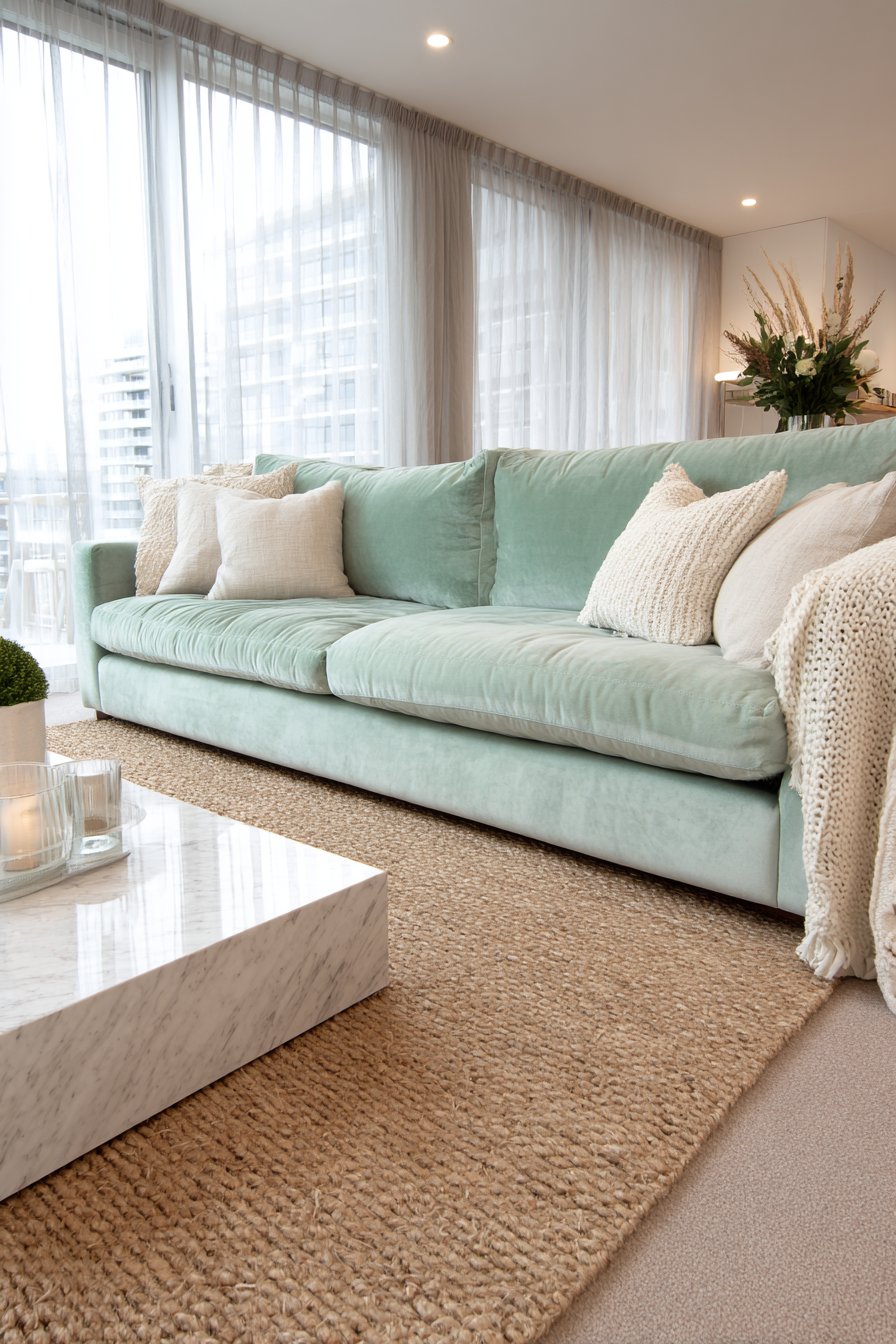 Luxurious Mint Velvet Centerpiece Living Room