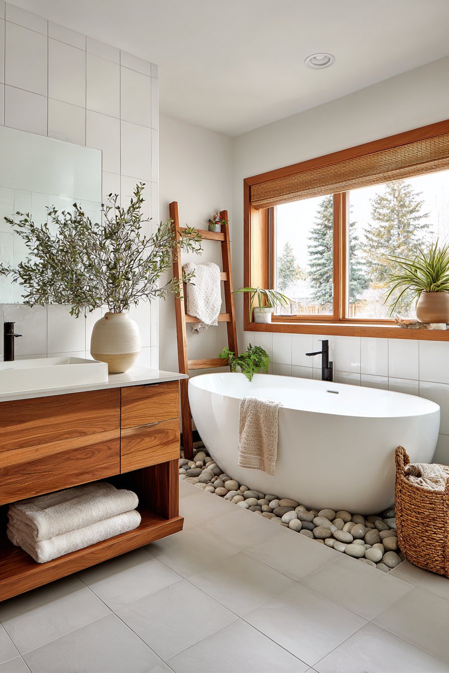 Serene Natural Sanctuary with Freestanding Soaking Tub