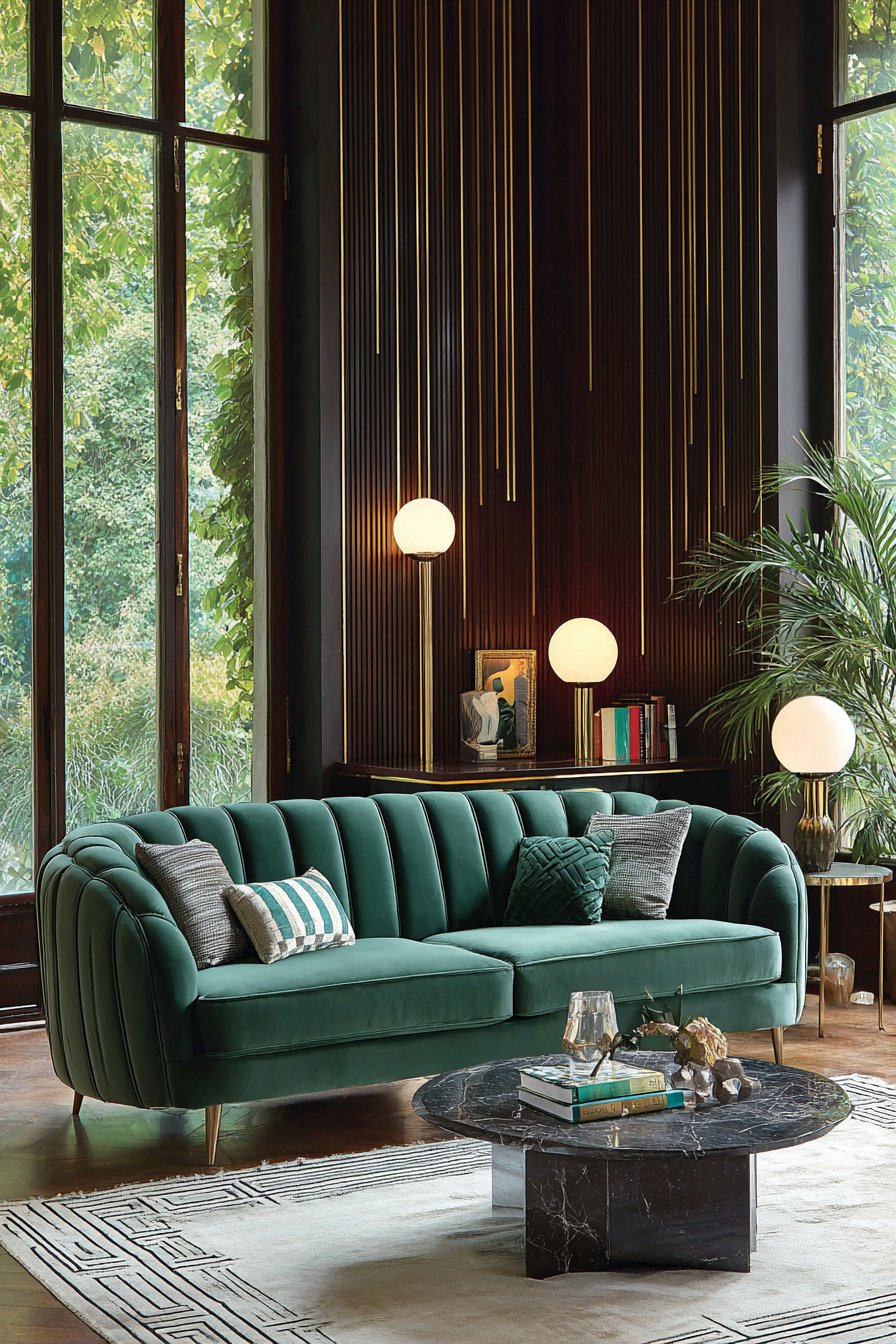 Emerald Elegance with Geometric Sophistication