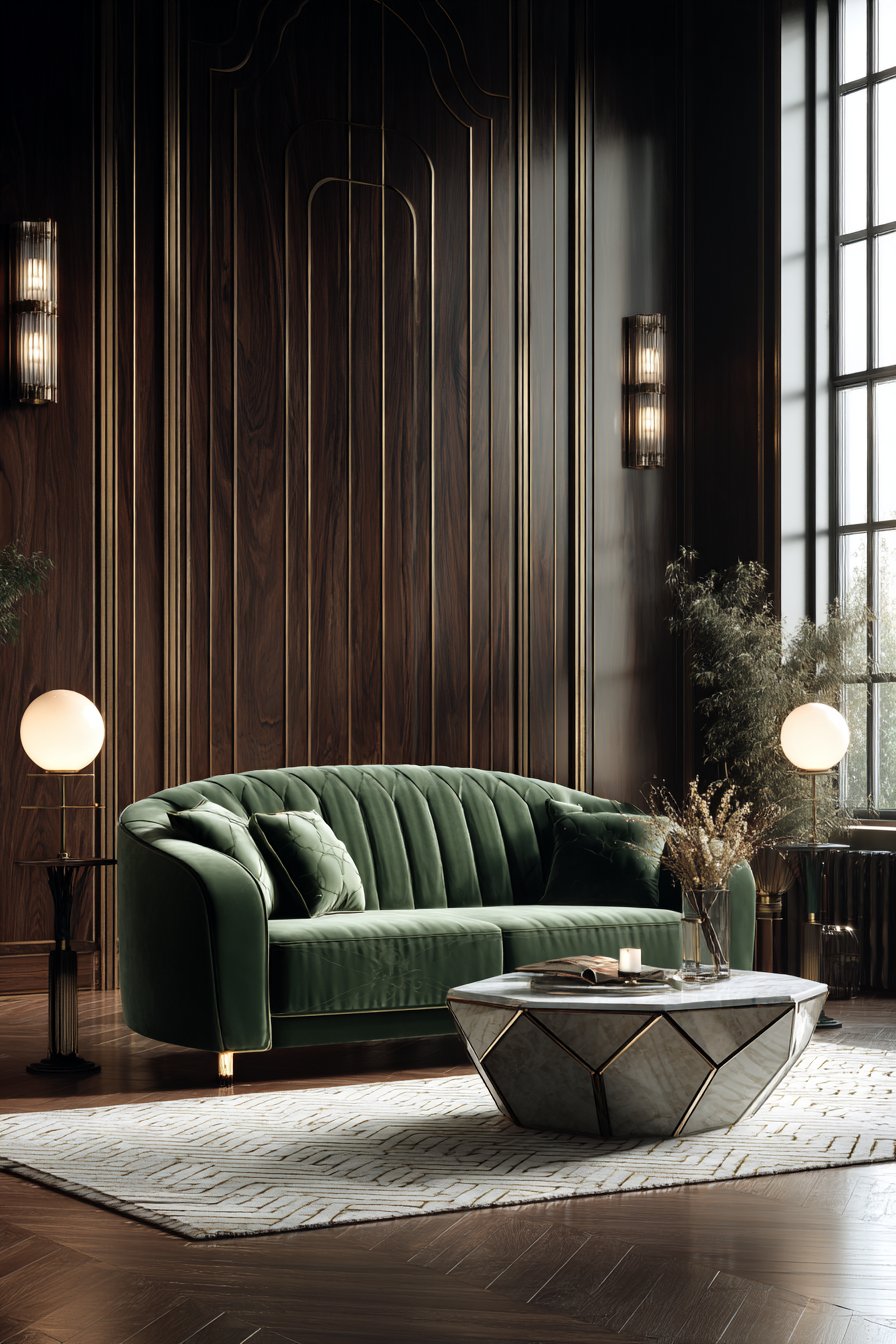 Emerald Elegance with Geometric Sophistication
