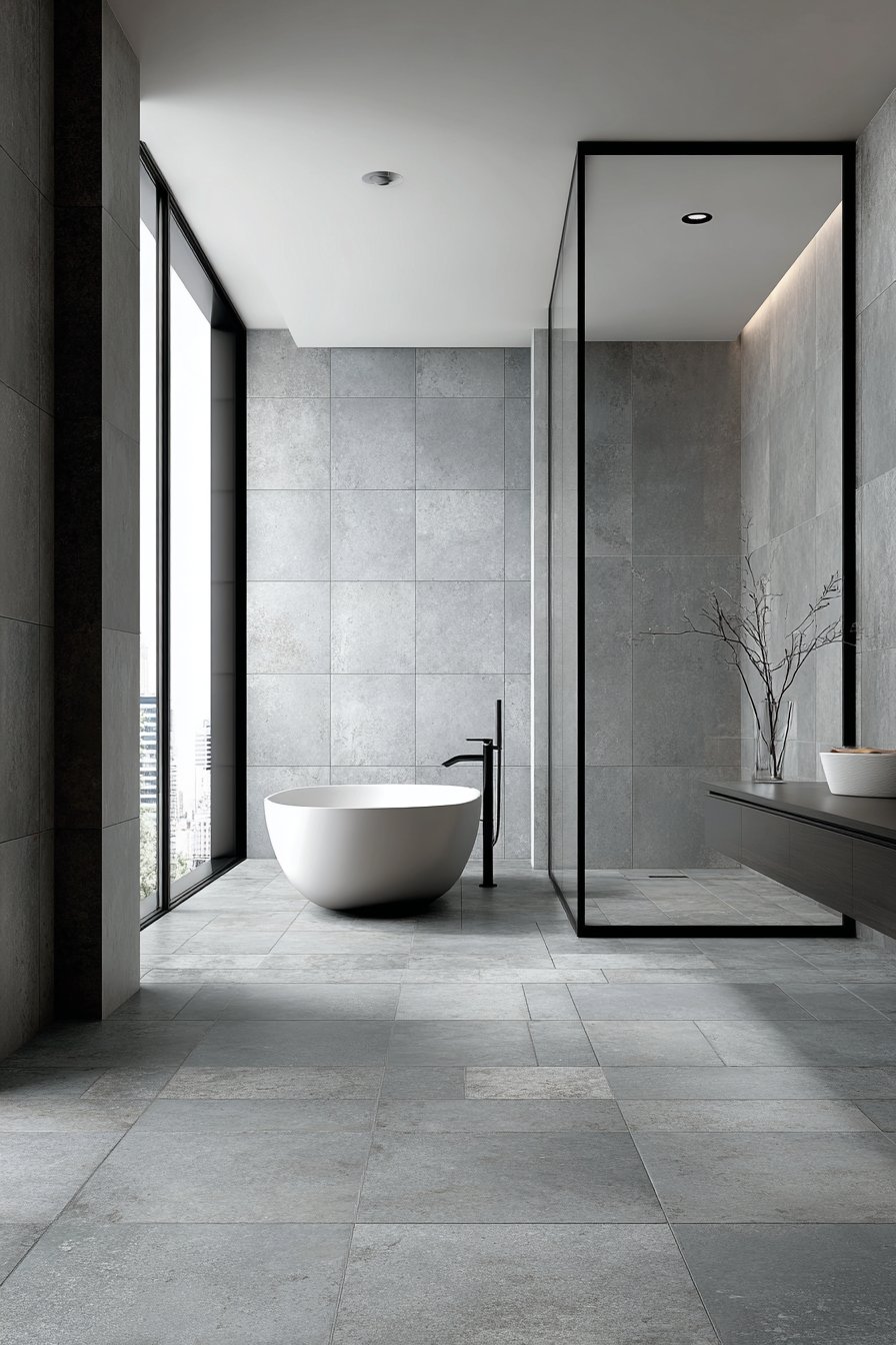 Modern Minimalist Grey Porcelain Perfection