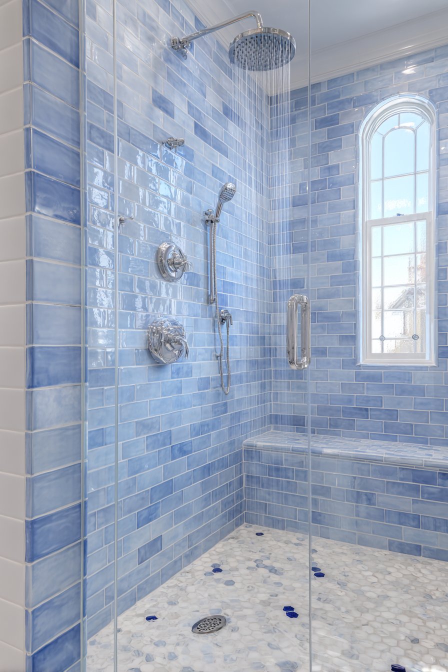 Serene Powder Blue Subway Tile Sanctuary
