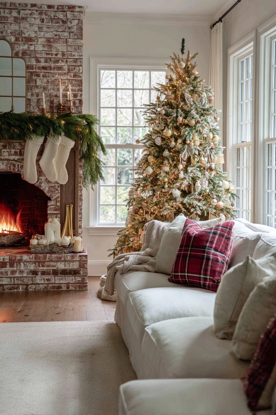 Traditional Fraser Fir Elegance with Fireplace Focal Point