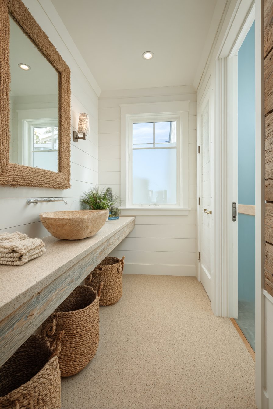 Whitewashed Serenity with Driftwood Elegance