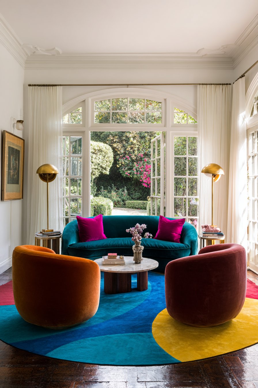 Jewel-Toned Velvet Elegance with Bold Accent Pieces