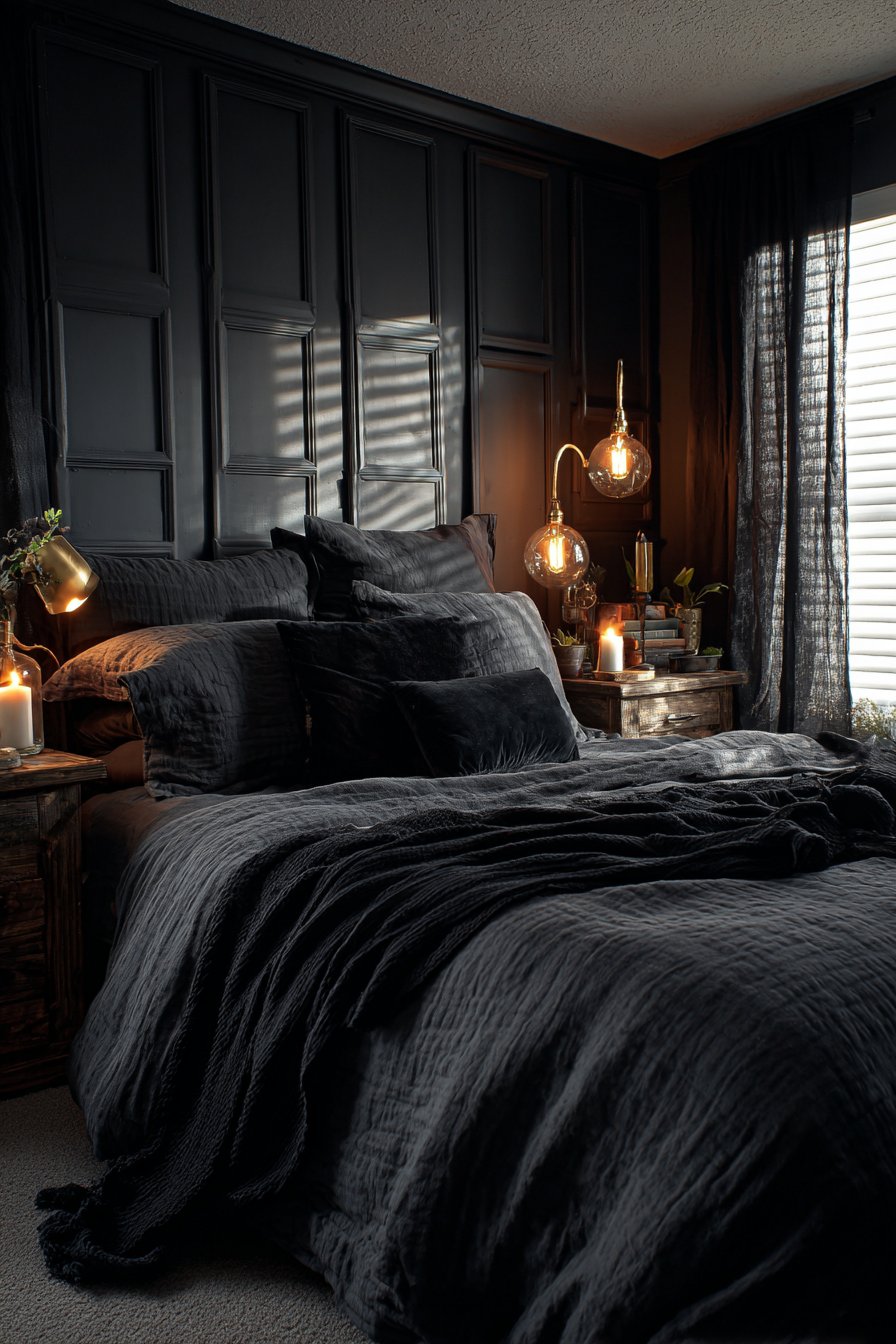 Charcoal Elegance with Brass Accents