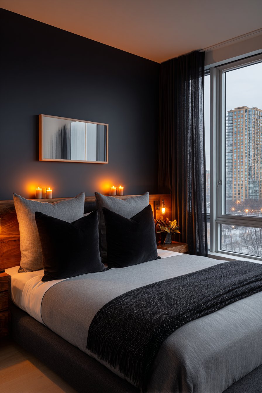 Charcoal Elegance with Brass Accents