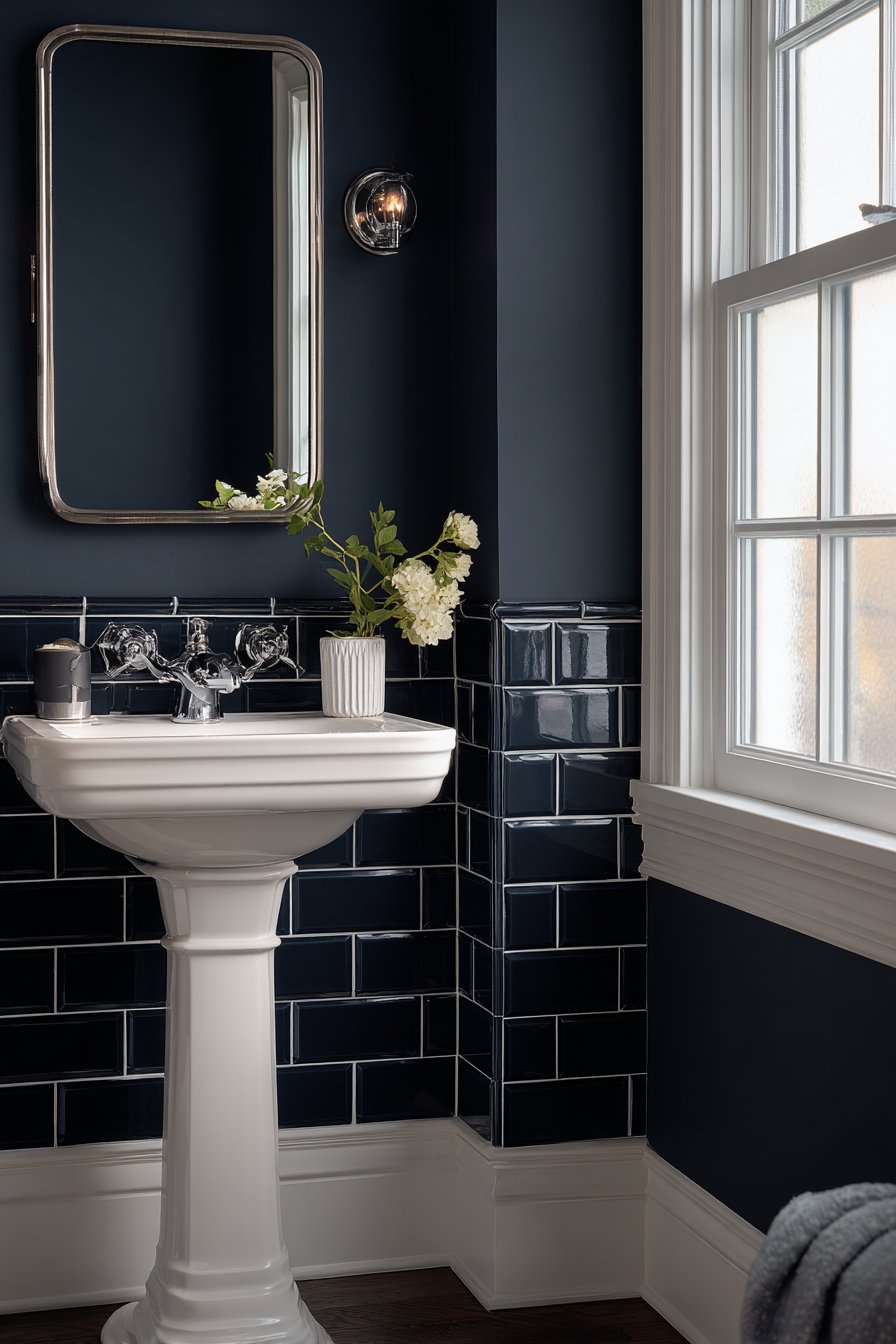 Classic Navy Subway Tile Sanctuary