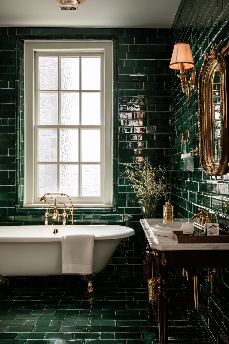 Classic Emerald Green Subway Tile Sanctuary