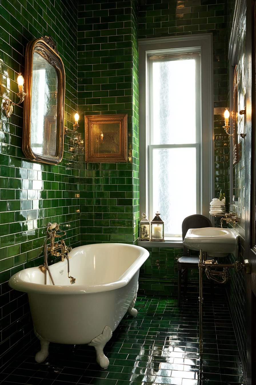 Classic Emerald Green Subway Tile Sanctuary