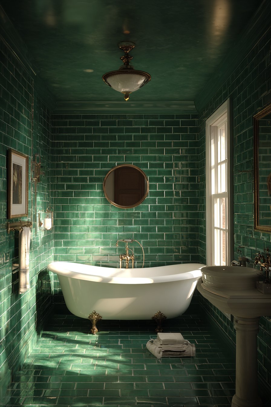 Classic Emerald Green Subway Tile Sanctuary