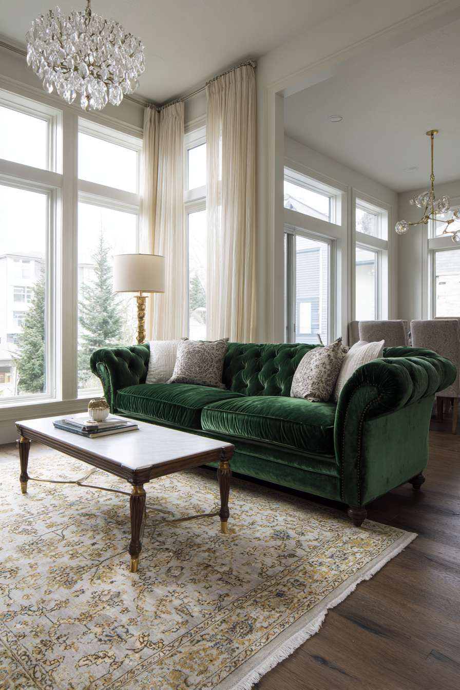  Emerald Elegance with Velvet Sophistication