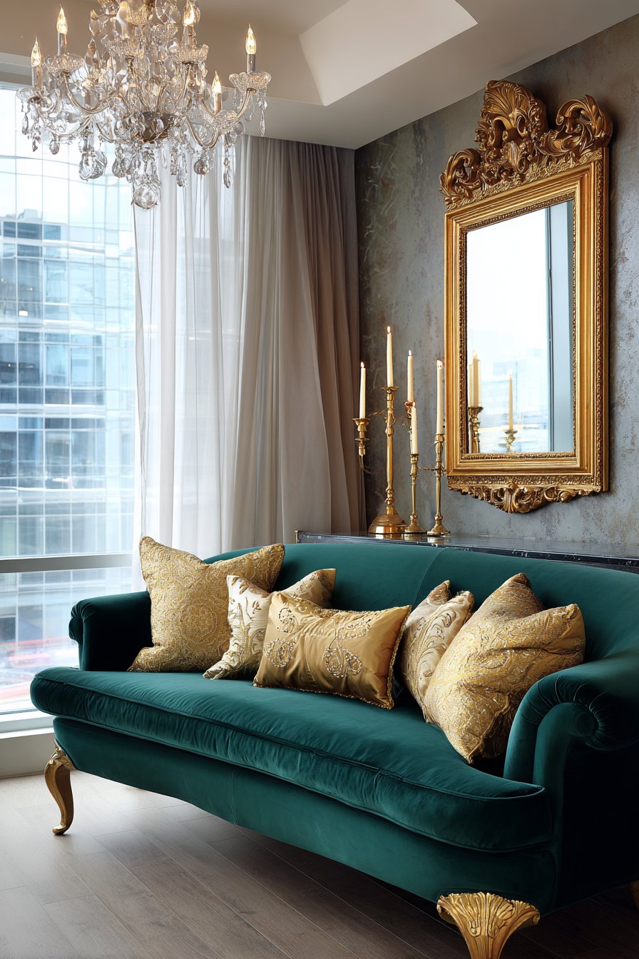 Luxurious Emerald and Gold Sanctuary