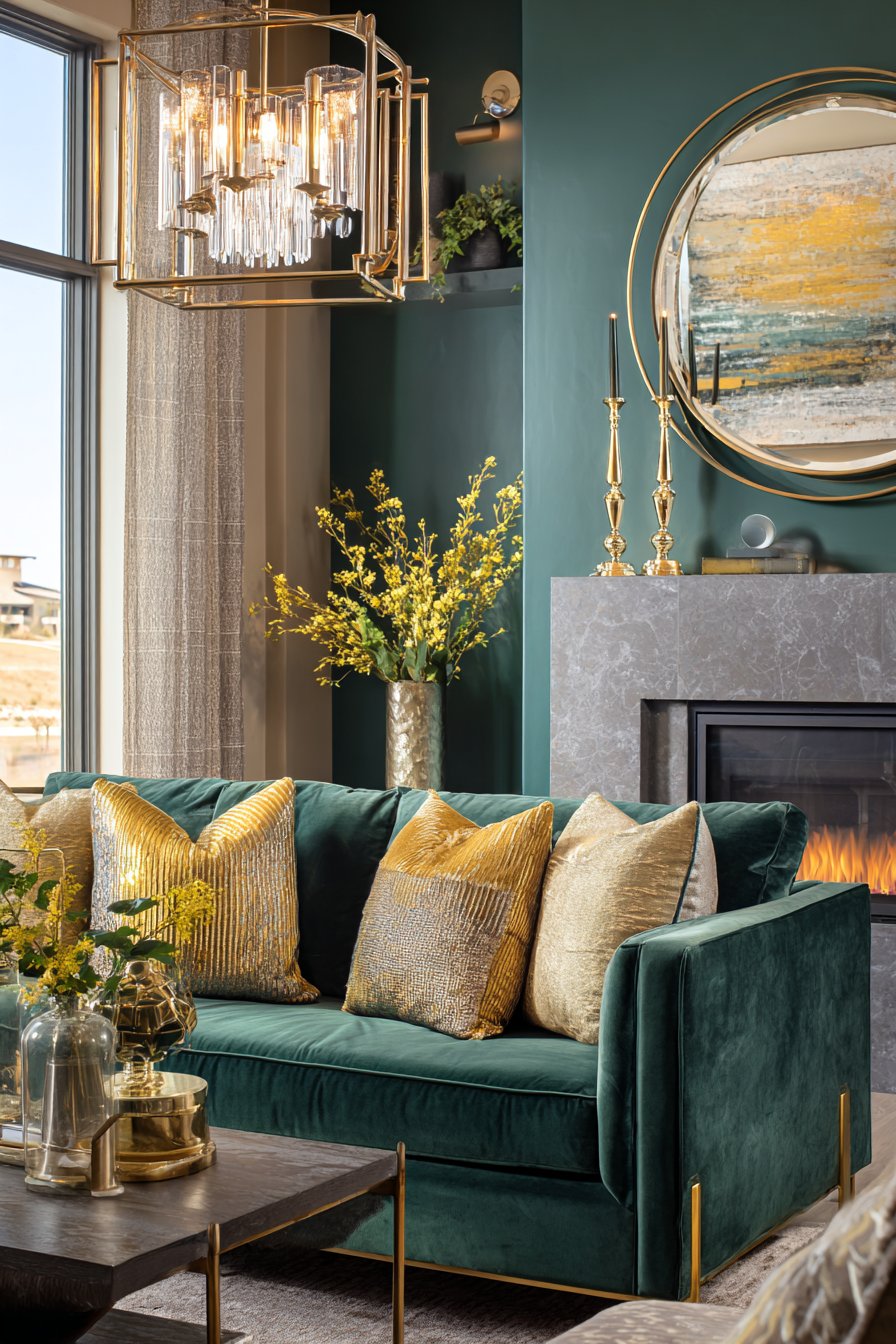 Luxurious Emerald and Gold Sanctuary